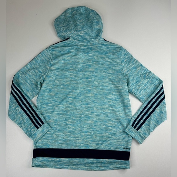 Adidas Climacool 3 Stripe Heathered Hoodie Kids Unisex Large - Picture 2 of 10